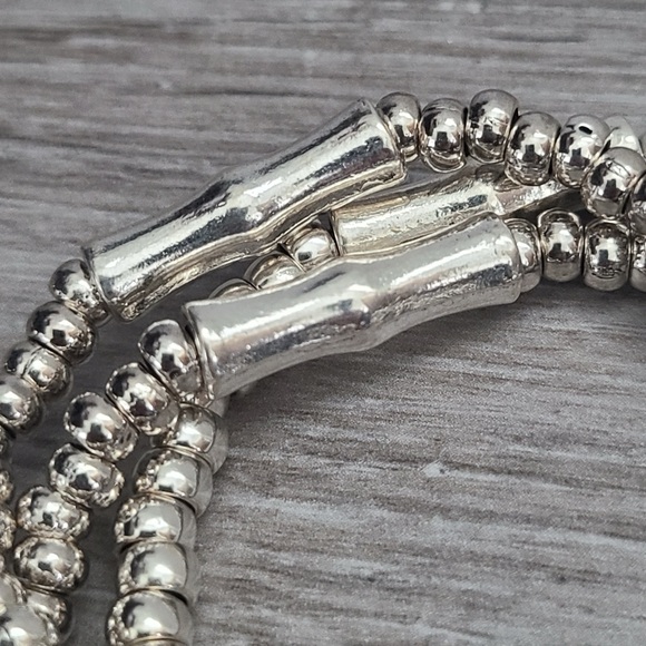 BAMBOO • Boho bracelet • Silver plated beads and real leather - Picture 7 of 12